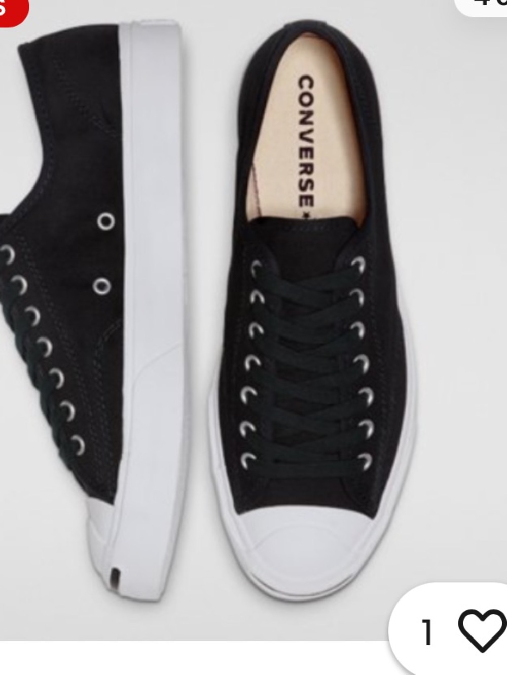 Converse Jack Purcell Black Low-Top Sneakers/White Toe Cap 164056C